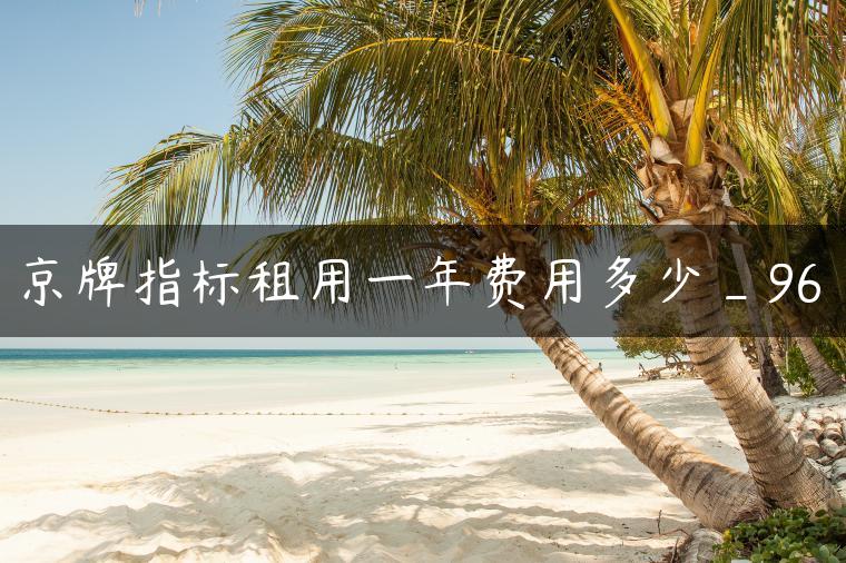 京牌指标租用一年费用多少_96