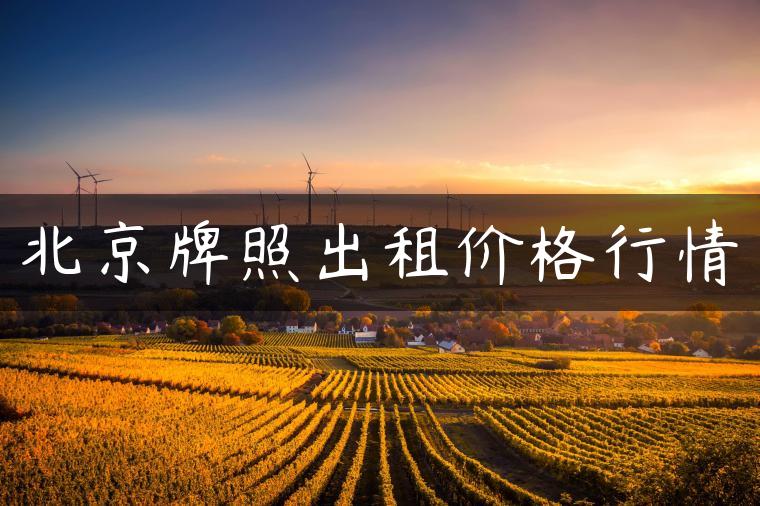 北京牌照出租价格行情