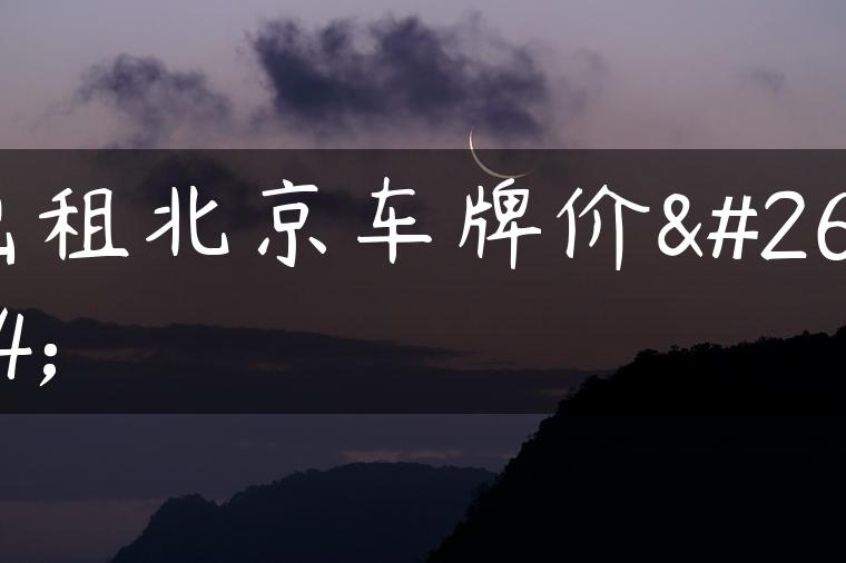 出租北京车牌价格-金牌车友