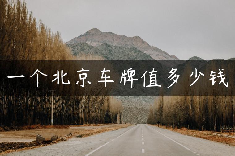 一个北京车牌值多少钱