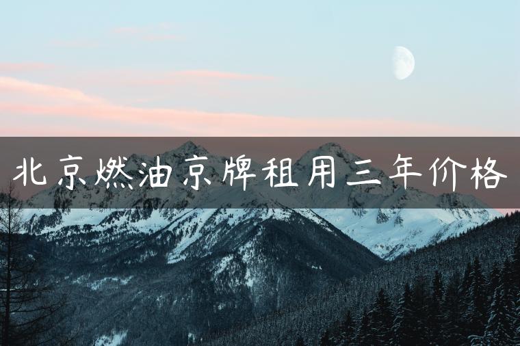 北京燃油京牌租用三年价格