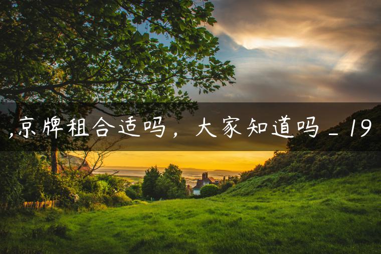 ,京牌租合适吗，大家知道吗_19