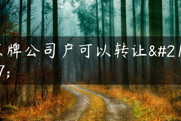 京牌公司户可以转让吗