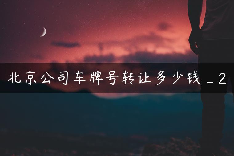 北京公司车牌号转让多少钱_2