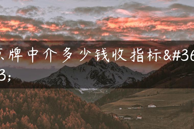 京牌中介多少钱收指标费