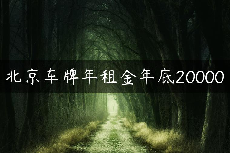 北京车牌年租金年底20000