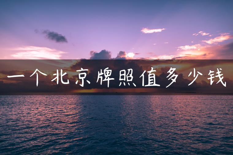 一个北京牌照值多少钱