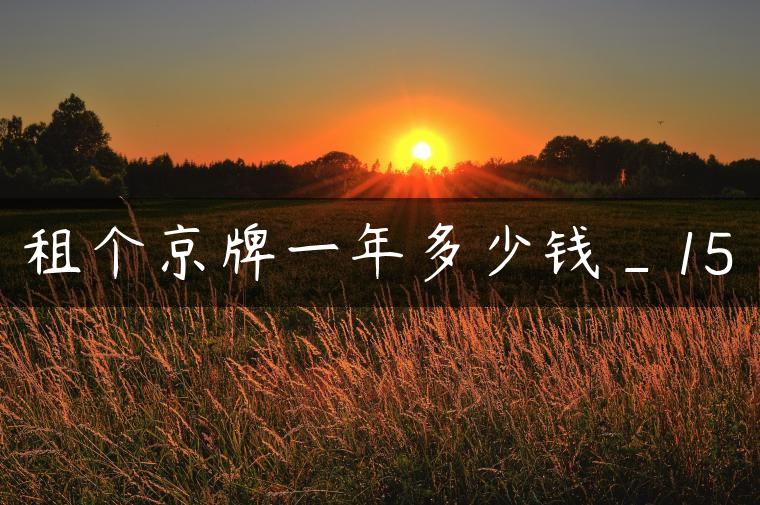租个京牌一年多少钱_15