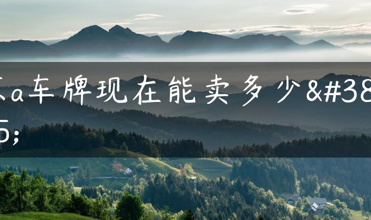 京a车牌现在能卖多少钱