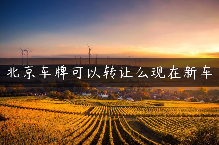 北京车牌可以转让么现在新车