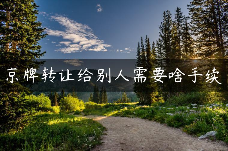 京牌转让给别人需要啥手续