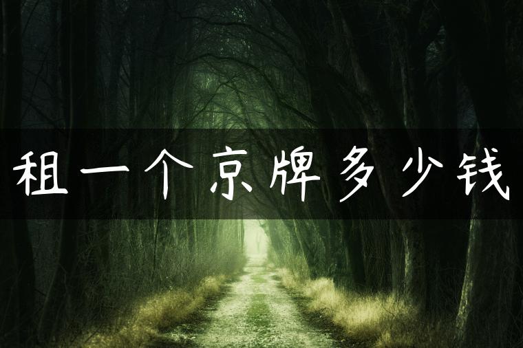 租一个京牌多少钱