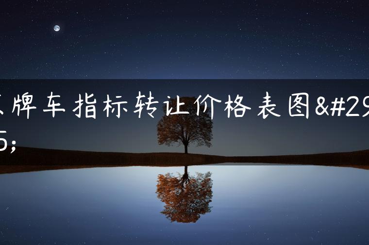 京牌车指标转让价格表图片