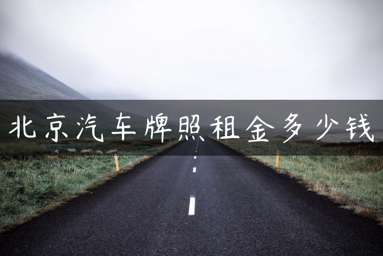 北京汽车牌照租金多少钱