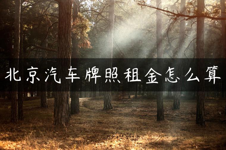 北京汽车牌照租金怎么算
