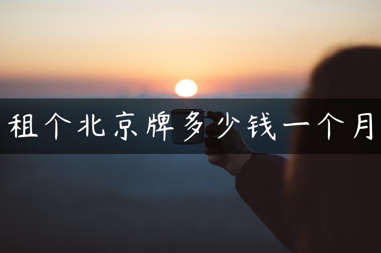 租个北京牌多少钱一个月