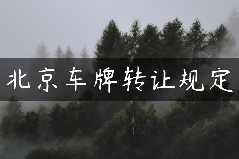 北京车牌转让规定