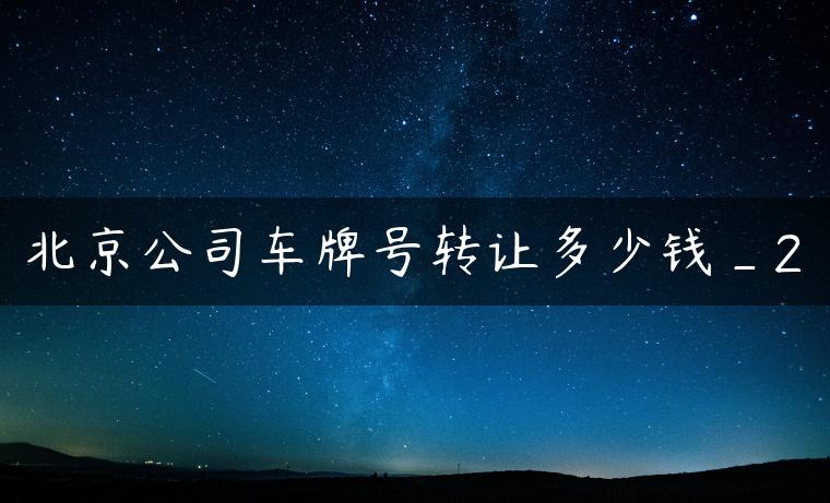 北京公司车牌号转让多少钱_2