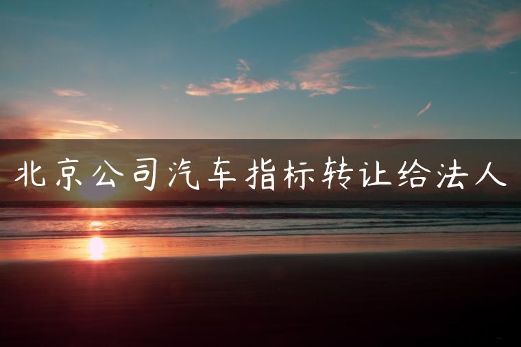 北京公司汽车指标转让给法人