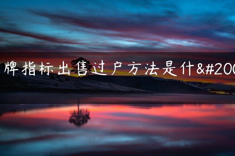 京牌指标出售过户方法是什么