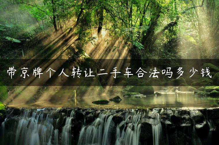 带京牌个人转让二手车合法吗多少钱