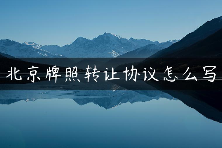 北京牌照转让协议怎么写
