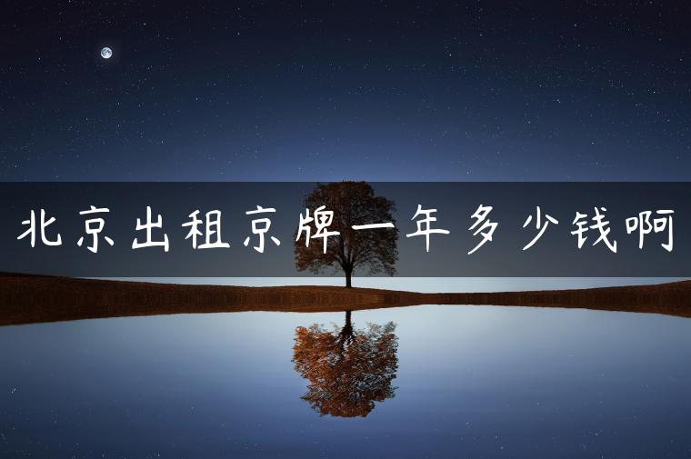 北京出租京牌一年多少钱啊
