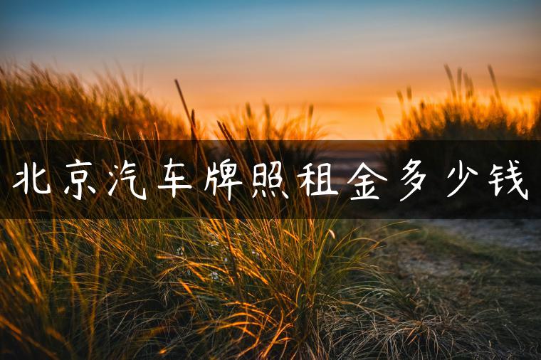 北京汽车牌照租金多少钱