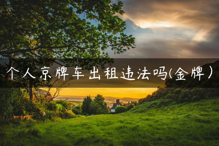 个人京牌车出租违法吗(金牌）