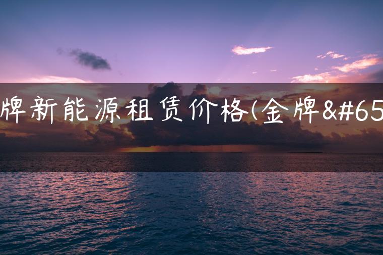 京牌新能源租赁价格(金牌）