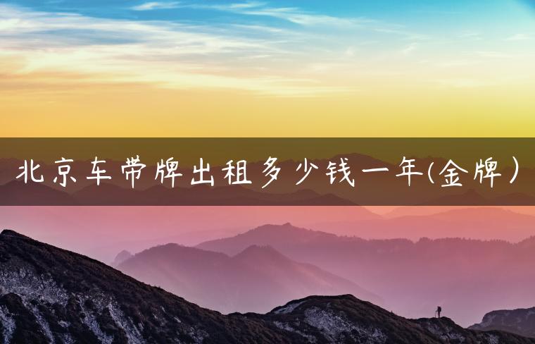 北京车带牌出租多少钱一年(金牌）
