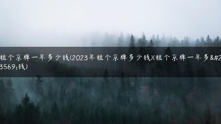 租个京牌一年多少钱(2023年租个京牌多少钱)(租个京牌一年多少钱)
