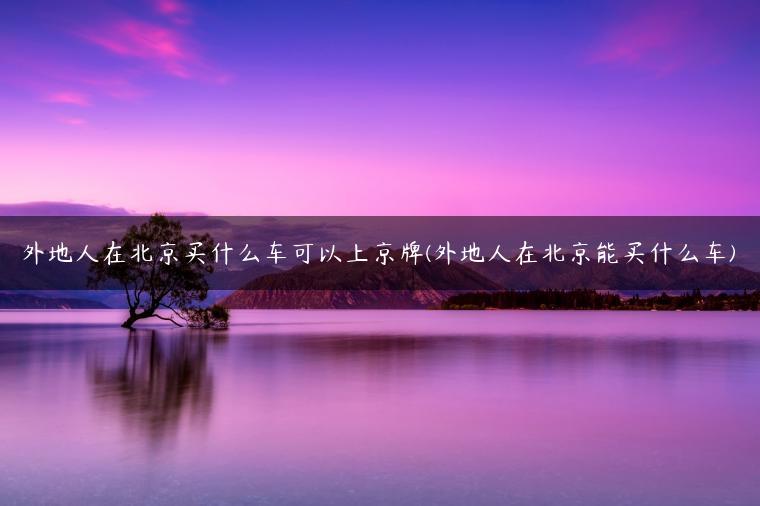 外地人在北京买什么车可以上京牌(外地人在北京能买什么车)