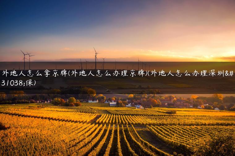 外地人怎么拿京牌(外地人怎么办理京牌)(外地人怎么办理深圳社保)