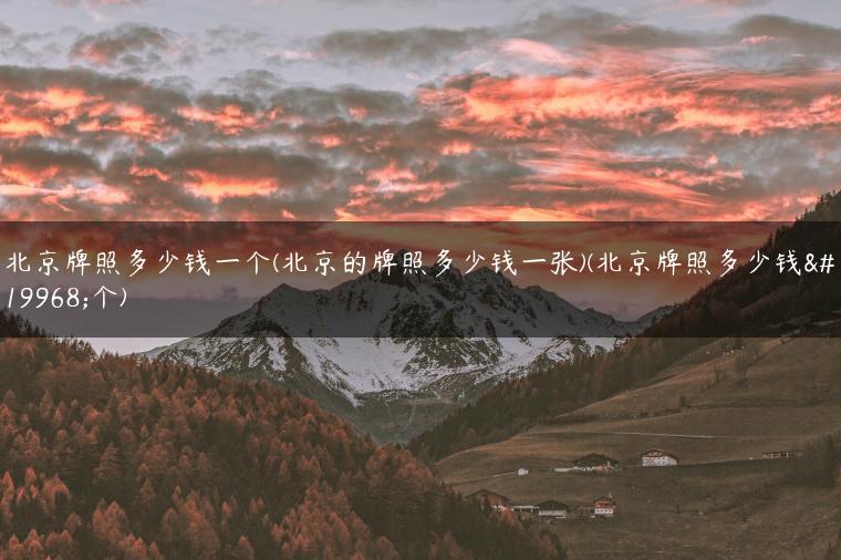 北京牌照多少钱一个(北京的牌照多少钱一张)(北京牌照多少钱一个)