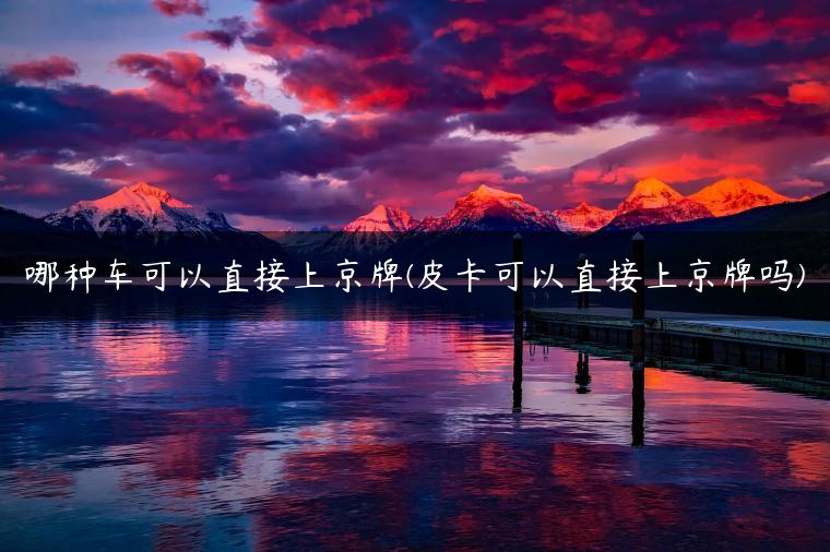哪种车可以直接上京牌(皮卡可以直接上京牌吗)
