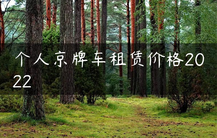 个人京牌车租赁价格2022