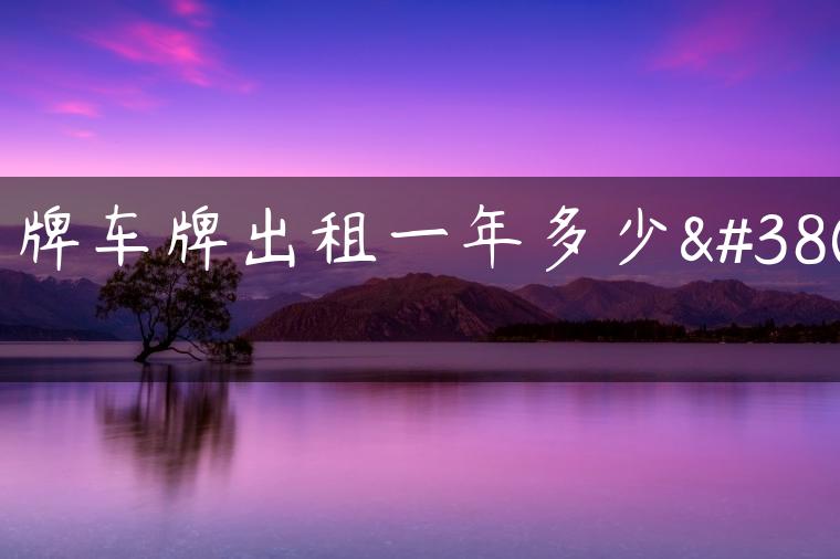 京牌车牌出租一年多少钱
