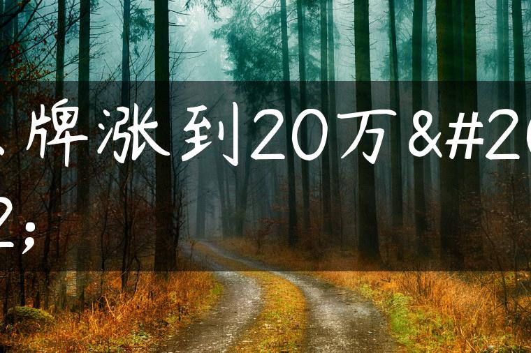 京牌涨到20万了