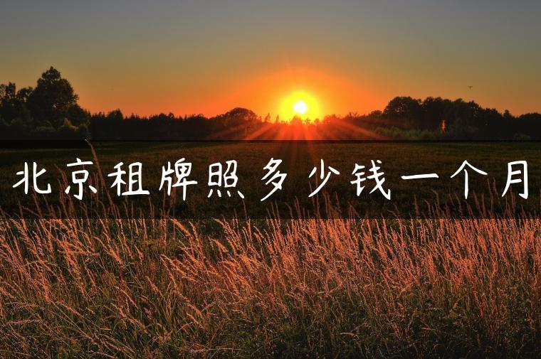 北京租牌照多少钱一个月