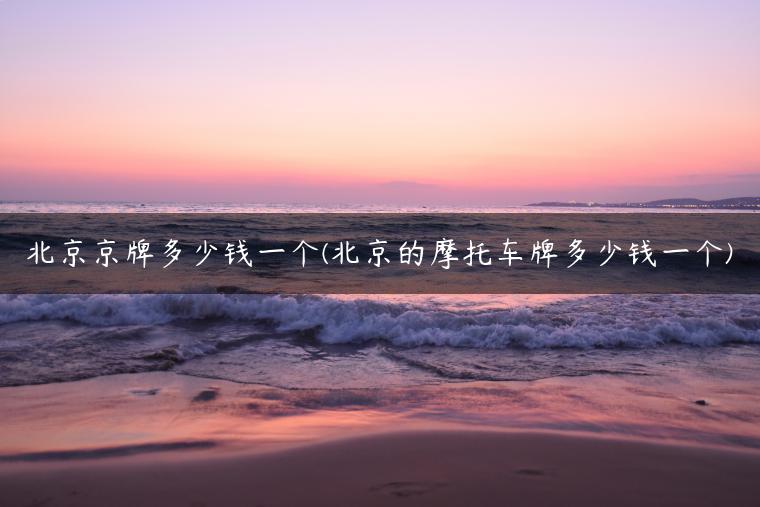 北京京牌多少钱一个(北京的摩托车牌多少钱一个)