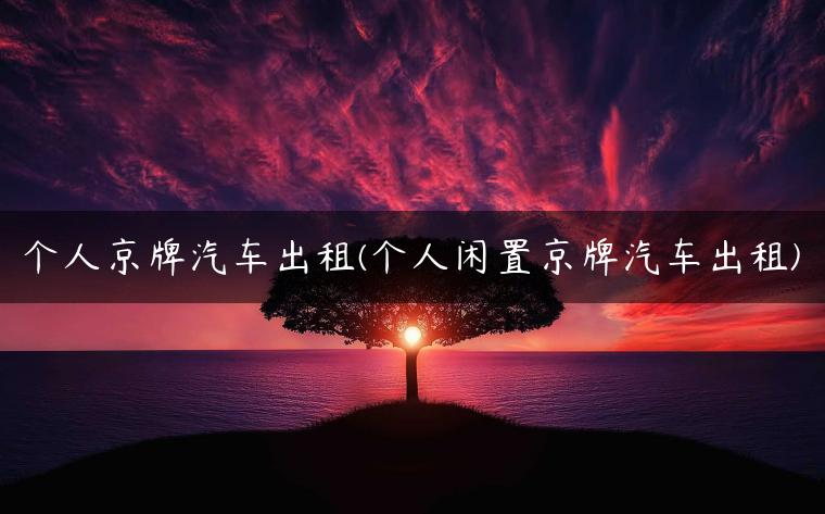 个人京牌汽车出租(个人闲置京牌汽车出租)-金牌车友