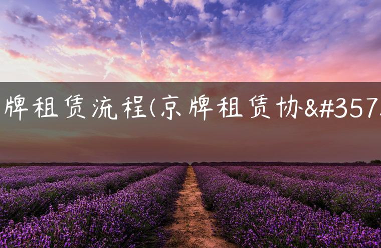 京牌租赁流程(京牌租赁协议)
