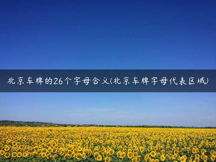 北京车牌的26个字母含义(北京车牌字母代表区域)
