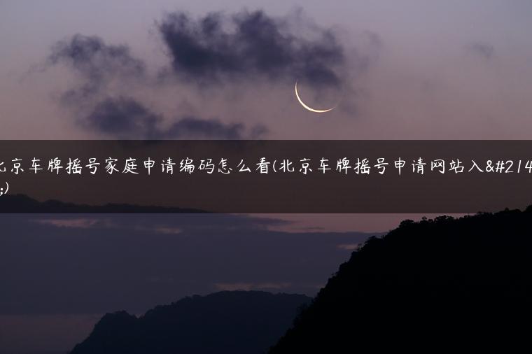 北京车牌摇号家庭申请编码怎么看(北京车牌摇号申请网站入口)