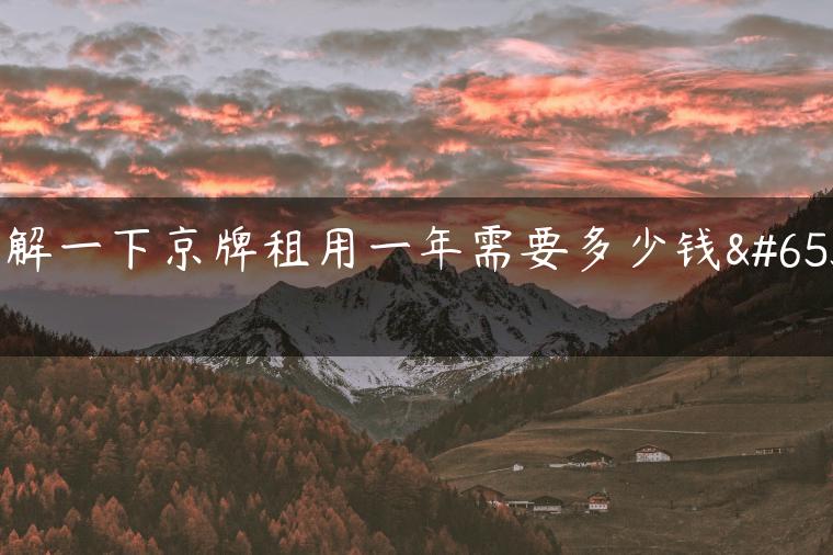 了解一下京牌租用一年需要多少钱？