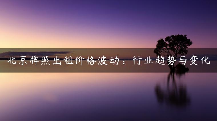 北京牌照出租价格波动：行业趋势与变化