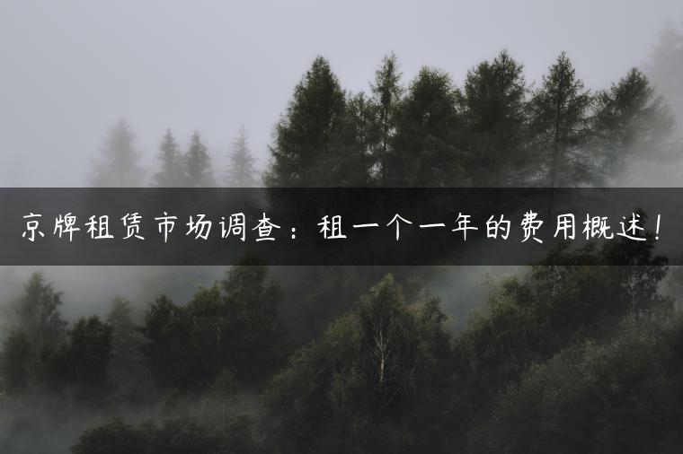 京牌租赁市场调查：租一个一年的费用概述！