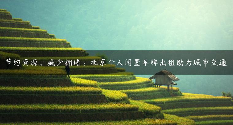 节约资源、减少拥堵：北京个人闲置车牌出租助力城市交通