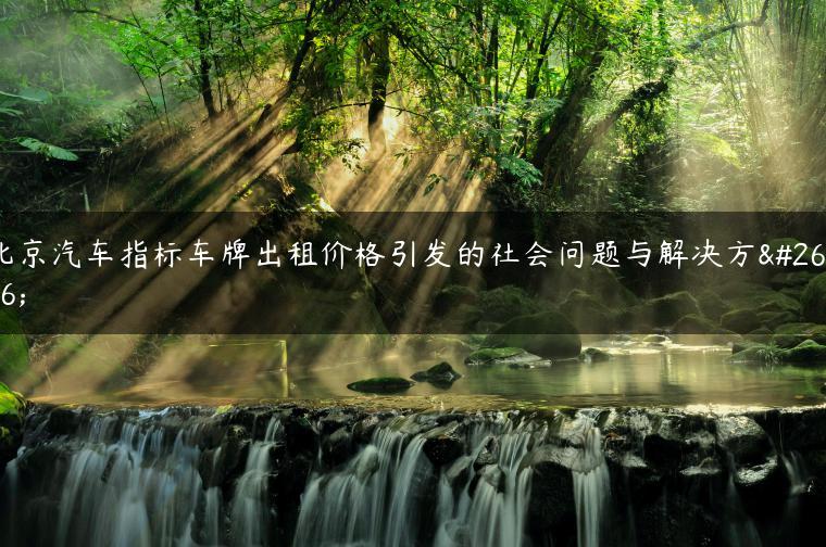 北京汽车指标车牌出租价格引发的社会问题与解决方案